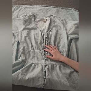 Falls Creek Light Blue Button-Down Dress